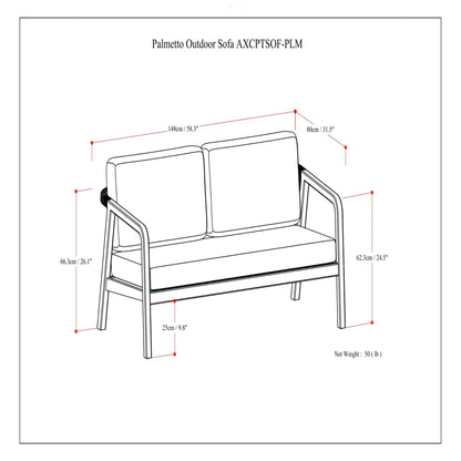 Palmetto - Outdoor Sofa - Silver