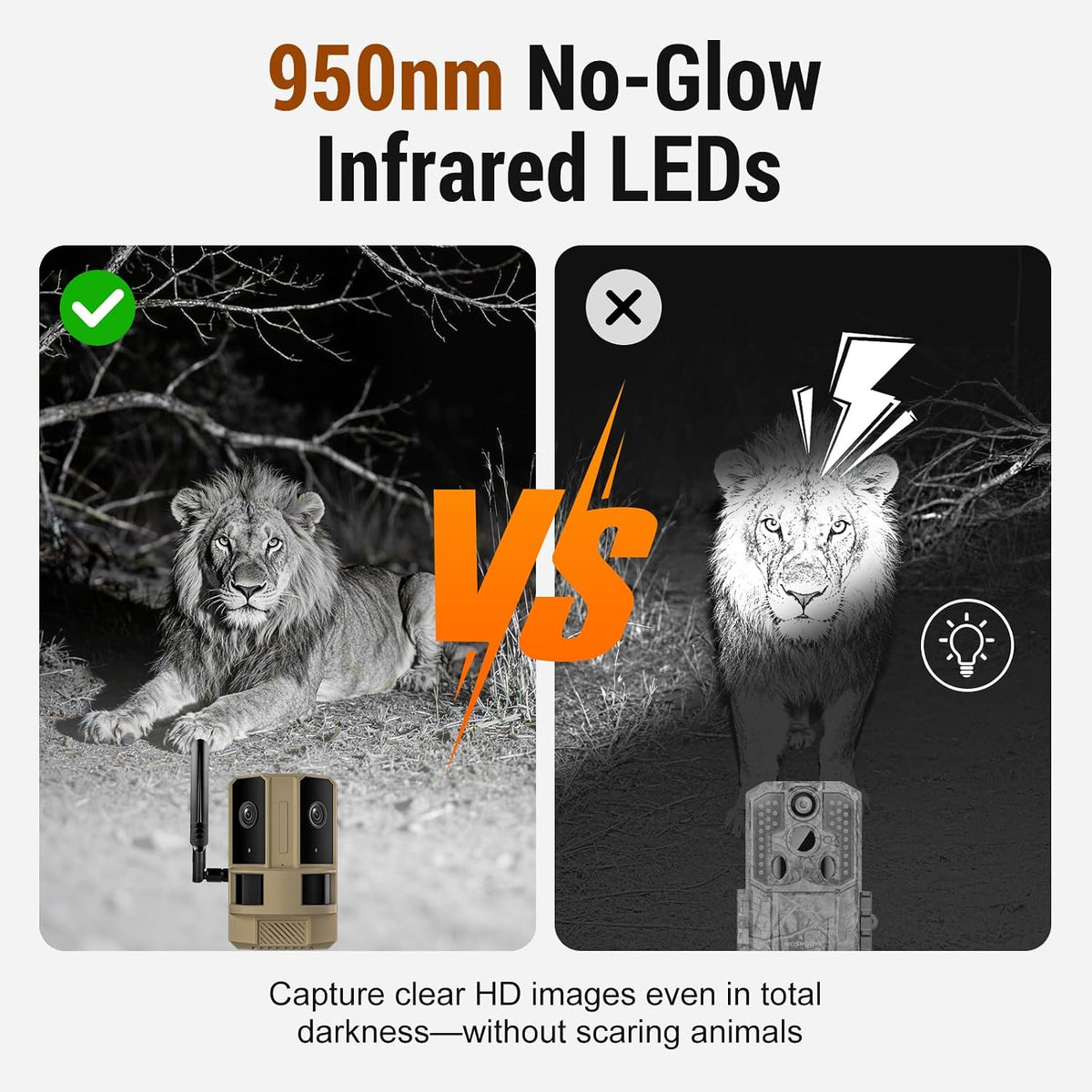 4G LTE Cellular Outdoor Security Camera (No Wifi Needed) with Built-In SIM Card, Dual-Lens 180° View, 4K Color Night Vision, Solar Powered, 2-Way Audio, IP66 Waterproof