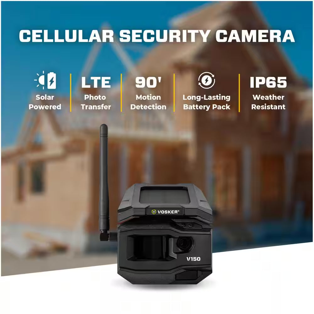 Solar Powered Wireless 4G LTE Cellular Outdoor Bullet Security Camera with Rechargeable Battery