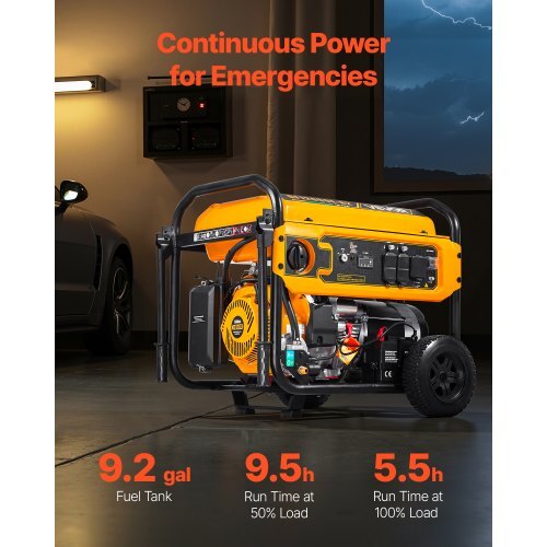 Portable Generator, Gasoline 13500W Peak Watt, LPG 12000W Peak Watt & Natural Gas 11000W Peak Watt Tri-Fuel Generator, Home Backup Generators with Electric Start, Gas, LPG & Natural Gas Powered