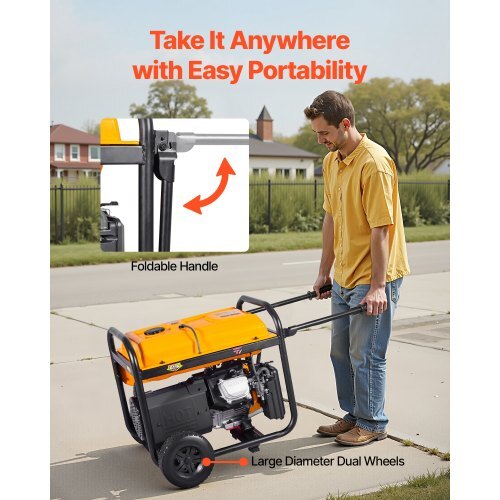 Portable Generator, Gasoline 13500W Peak Watt, LPG 12000W Peak Watt & Natural Gas 11000W Peak Watt Tri-Fuel Generator, Home Backup Generators with Electric Start, Gas, LPG & Natural Gas Powered