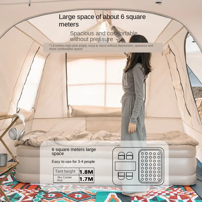 MOUNTAINHIKER One-button Tent Living Shell Shelter Ridge Tent Two Bedrooms and One Living Room Automatic Beach Outdoor Large