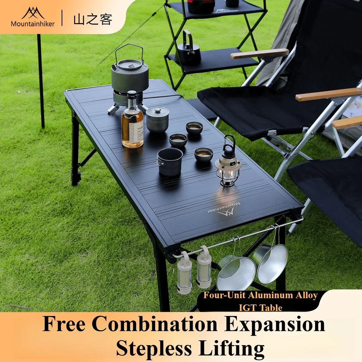 Mountainhiker Camping Folding Lift Removable Multi Unit IGT Table Gas Stove Portable Camp BBQ Grill Table Outdoor Picnic table
