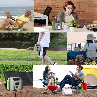 Portable Power Station, 150W 155Wh Power Bank with 110V AC Outlet, 6 Outputs External Battery Pack Portable Backup Battery Laptop Charger with LED Light for Home Camping