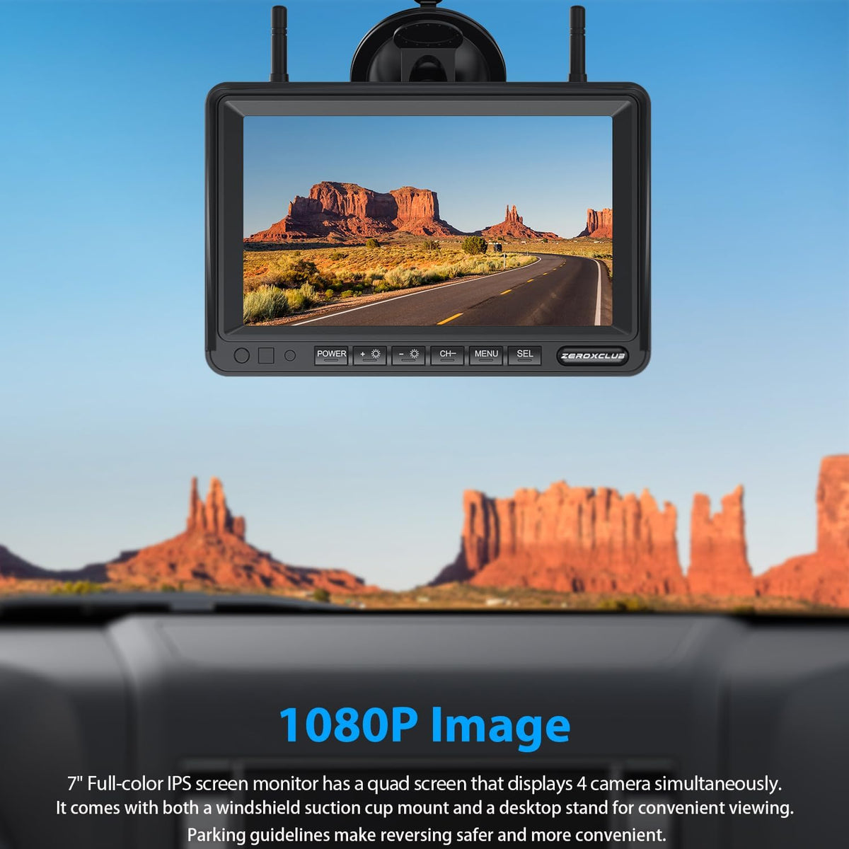 1080P 7" DVR Monitor Wireless RV Backup Camera System