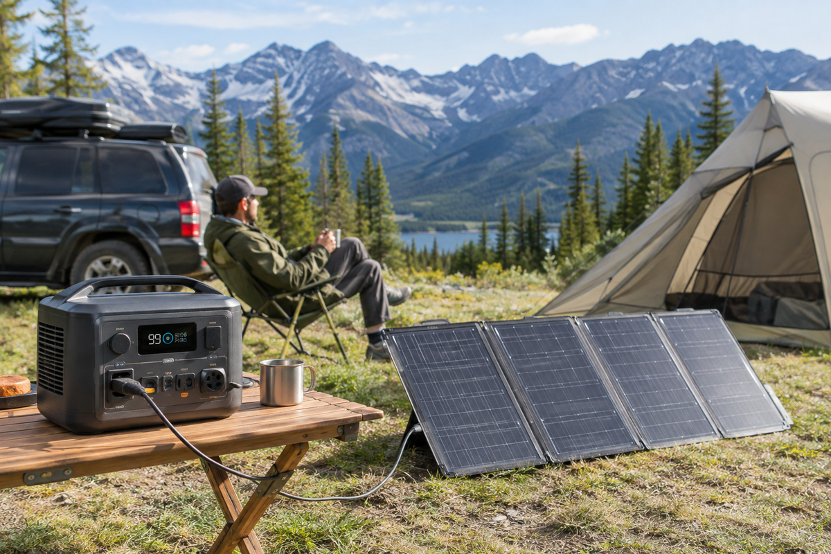Power Your Adventures - Solar Generator at Mountain Campsite