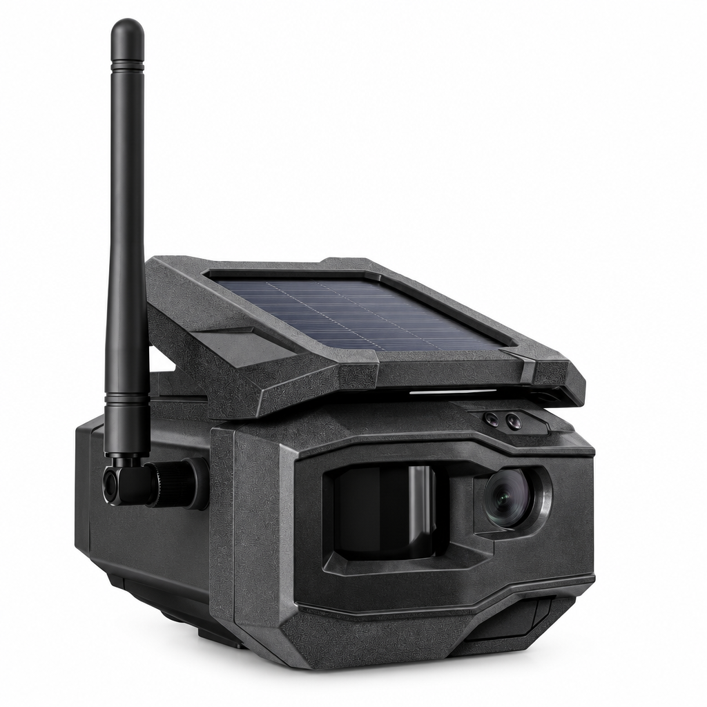 Solar Powered Wireless 4G LTE Cellular Outdoor Bullet Security Camera with Rechargeable Battery